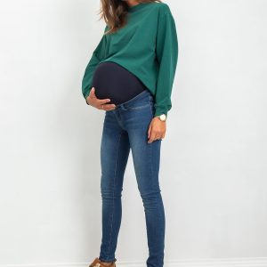 RUE PARIS Blue Maternity Jeans Hint