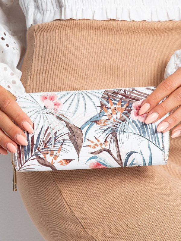 White Printed Wallet