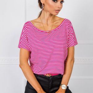 White and fuchsia t-shirt Gina RUE PARIS