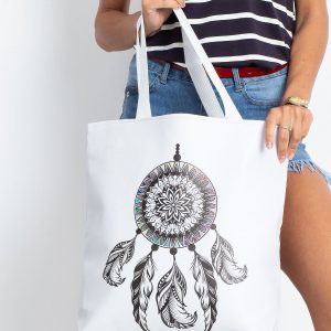 White Boho Printed Bag