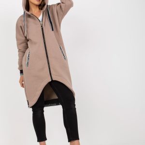 Dark beige sweatshirt with Mayar pockets