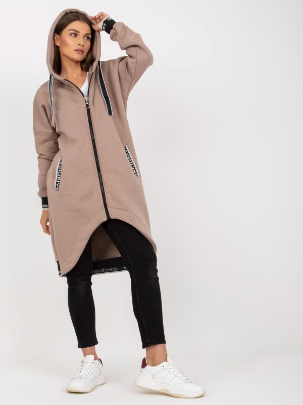 Dark beige sweatshirt with Mayar pockets