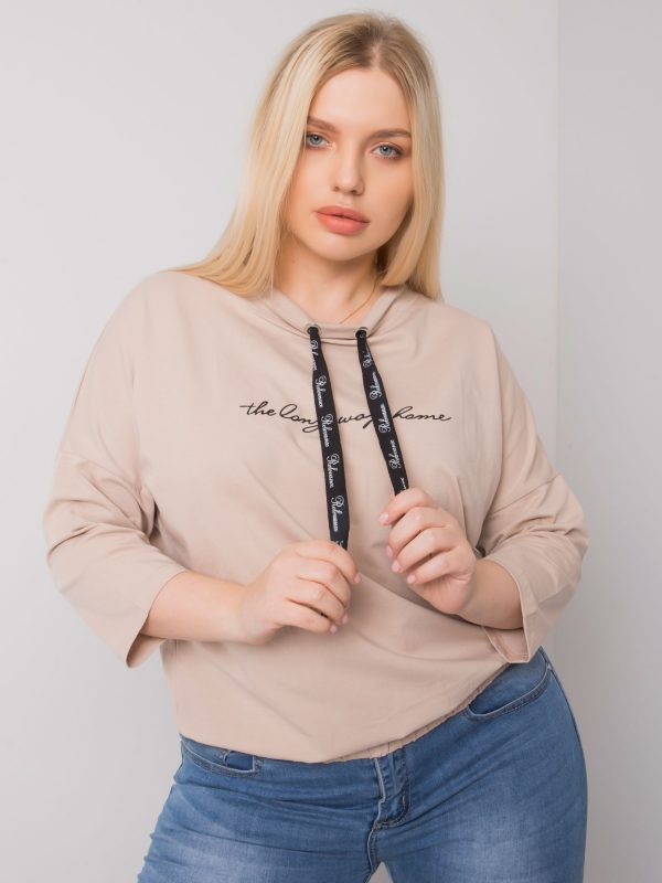 Light beige plus size blouse with Perry inscription