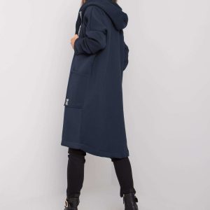 Navy Blue Long Hoodie Elvina