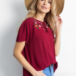 Burgundy blouse Intent