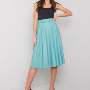 Gerrie turquoise leatherette skirt