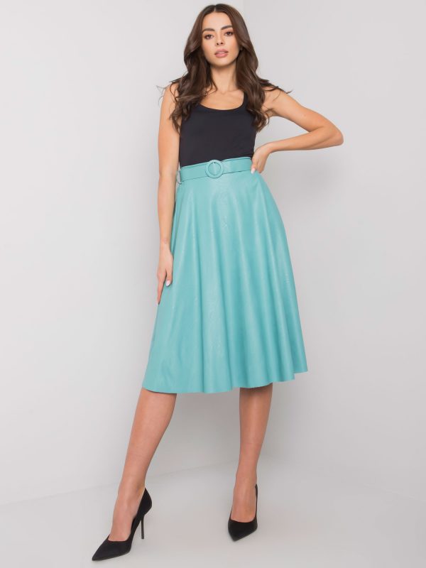 Gerrie turquoise leatherette skirt