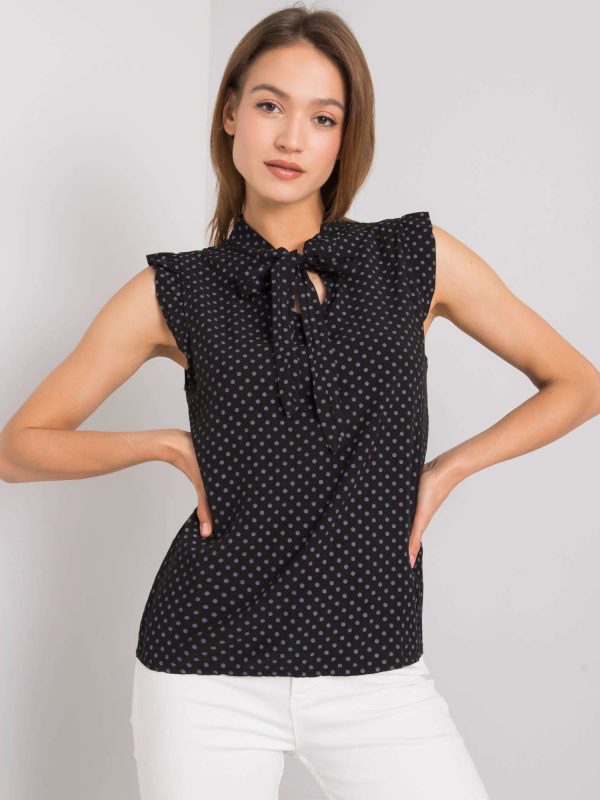 Black polka dot blouse Kaiya