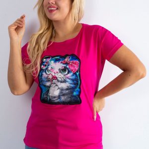 Dark pink T-shirt Adorable PLUS SIZE