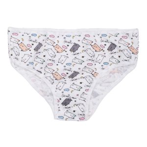 Ecru briefs for a girl with prints