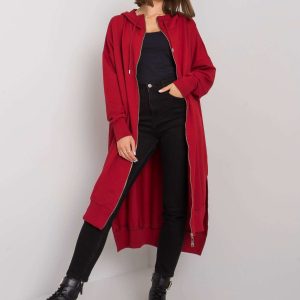 Carlina's burgundy long hoodie