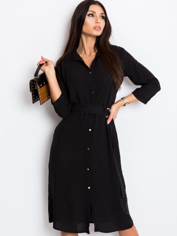 RUE PARIS Black dress Amber