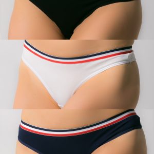 Women's cotton thong,3 pieces: black, white, navy