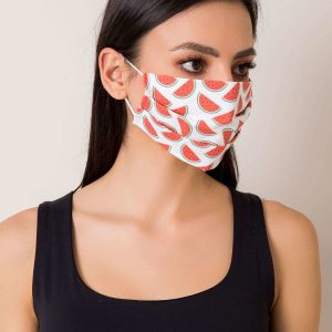 White protective mask in watermelons