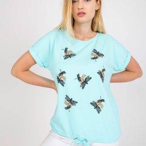 Mint Cotton Plus Size Short Sleeve T-Shirt