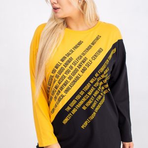 Yellow and black plus size blouse Secretly