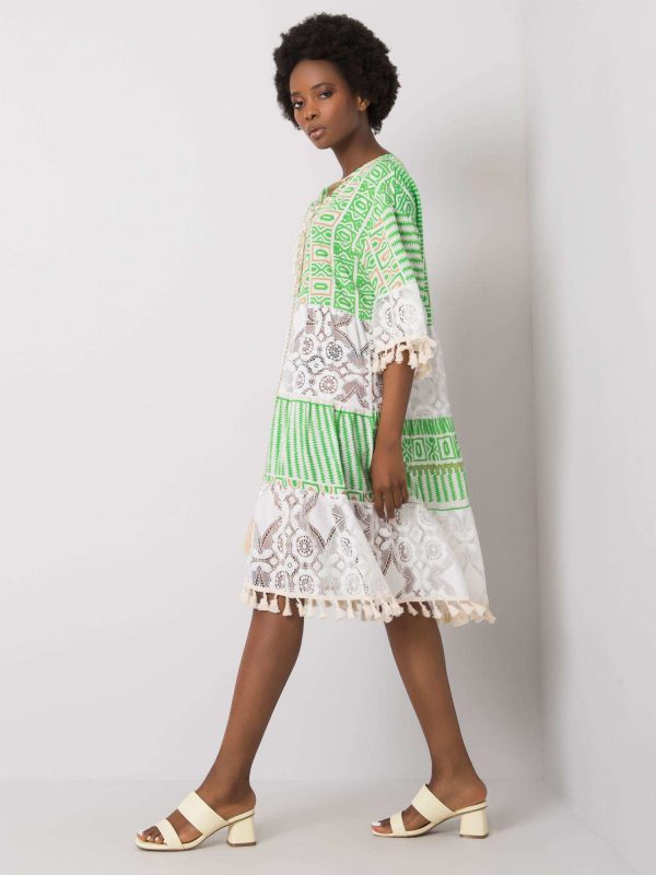 Nayeli's green boho dress