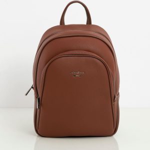 Brown eco-leather backpack