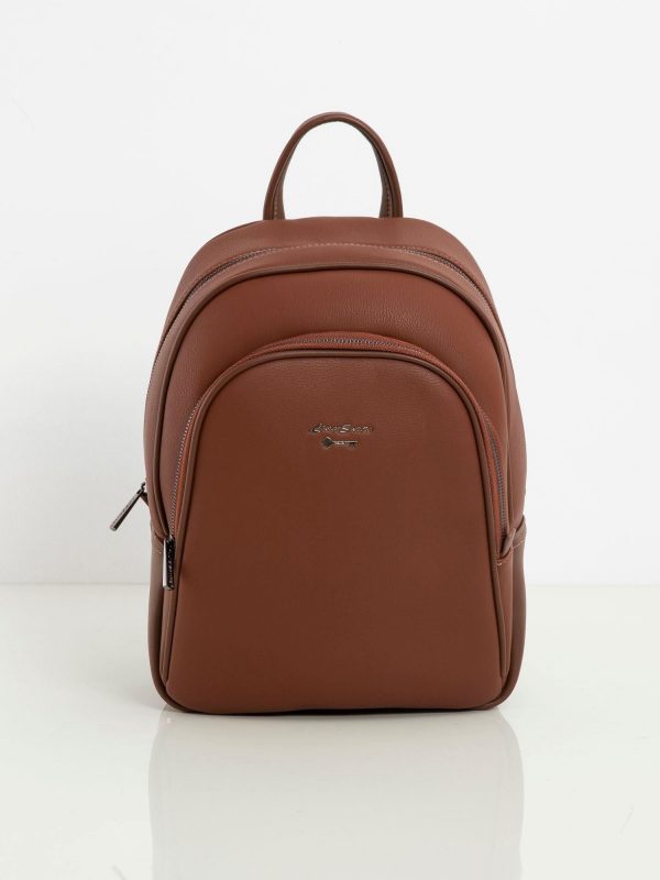 Brown eco-leather backpack