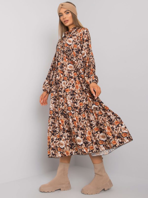 Skye RUE PARIS Floral Dress Light Brown