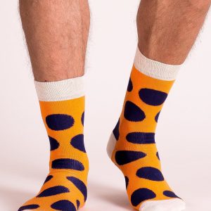 Orange Men's Socks in Dot