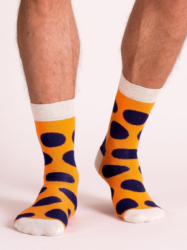 Orange Men's Socks in Dot