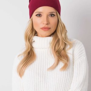 Burgundy hat for winter