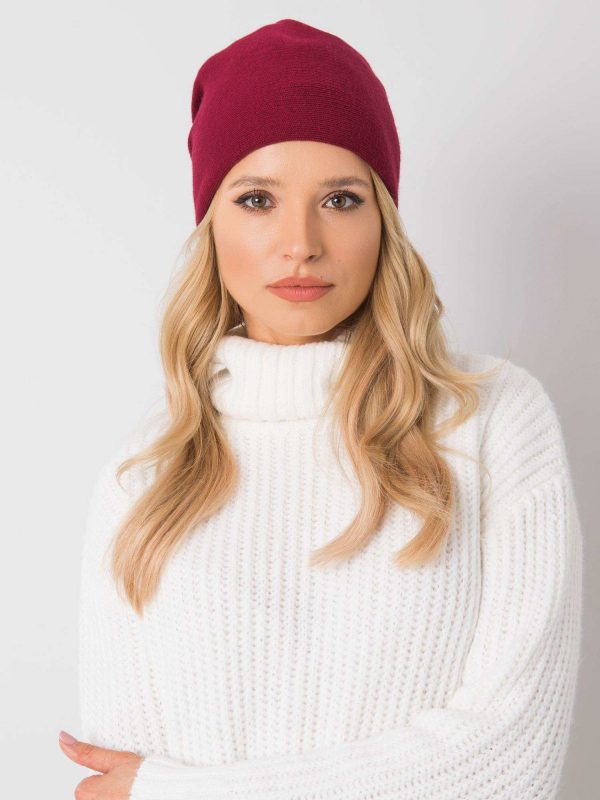 Burgundy hat for winter