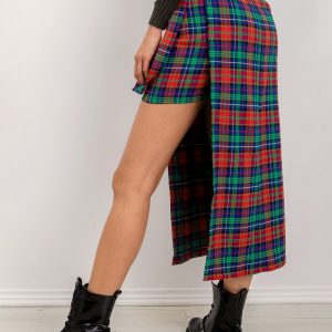 BSL Red-Green Plaid Skirt