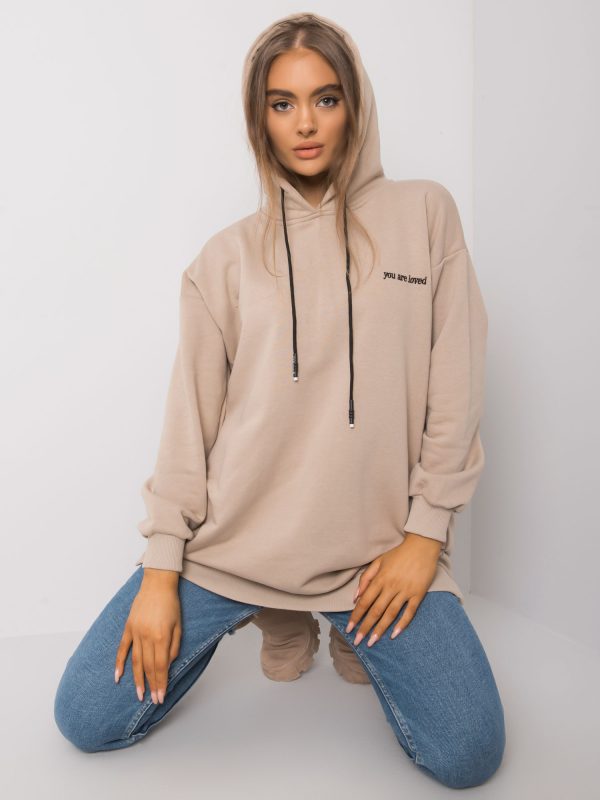 Beige sweatshirt with pockets Indira