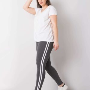 Dark Grey Melange Plus Size Cotton Leggings Millie