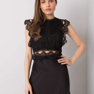 Black Tavia Lace Blouse