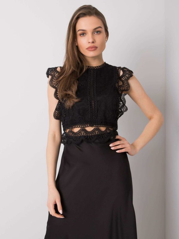 Black Tavia Lace Blouse