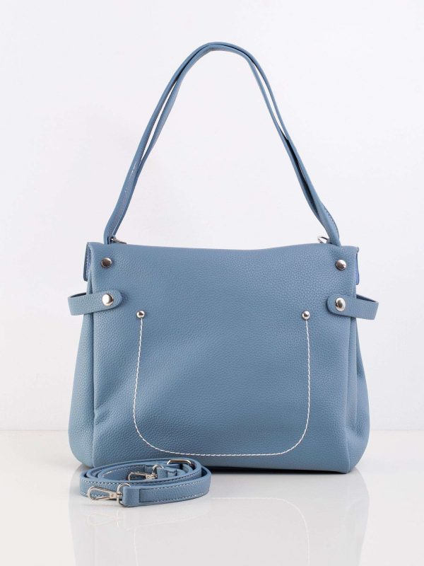 Blue eco-leather urban bag