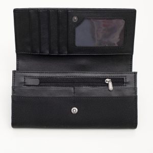 Black Eco Leather Olong Wallet