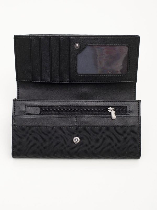 Black Eco Leather Olong Wallet