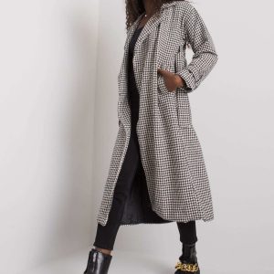 White and black coat with Saavi stripe