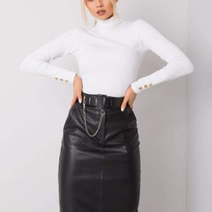 Black eco leather skirt Bellena RUE PARIS