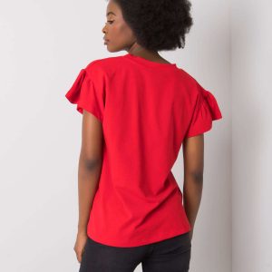 Ansley RUE PARIS red cotton blouse