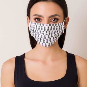 White protective mask in pineapples