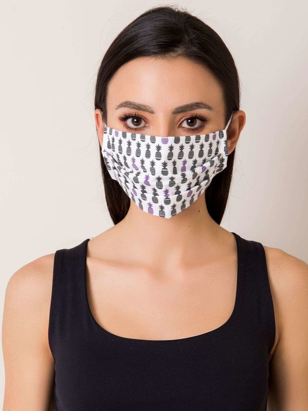 White protective mask in pineapples