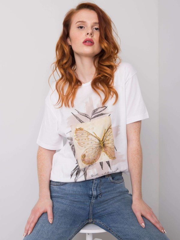 White T-shirt for women with print by Fayette