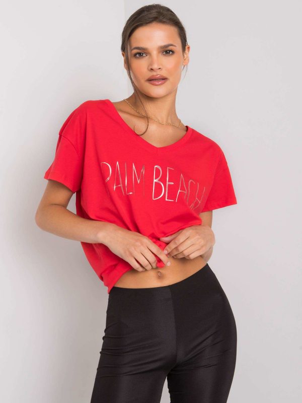 Red t-shirt with Denma inscription