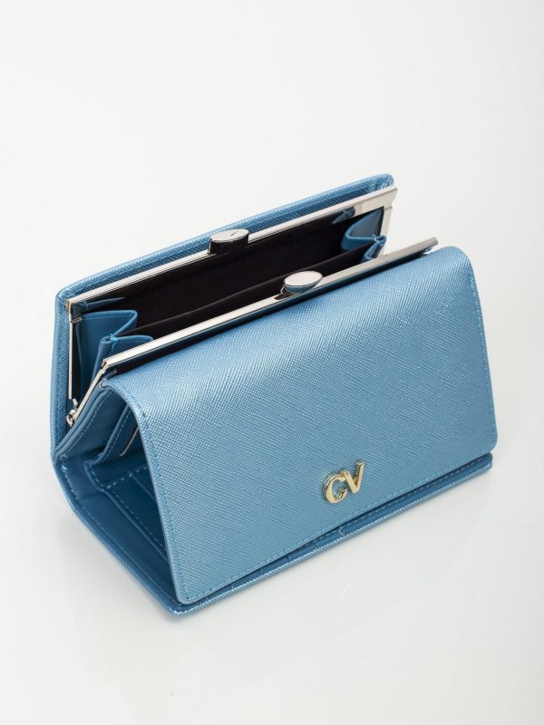 Blue eco-leather women's wallet