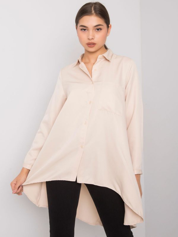 Gillian's beige asymmetrical shirt