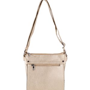 Gold Women's Shoulder Bag with Adjustable Strap