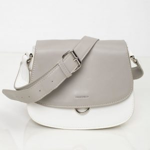 Grey and white flip bag