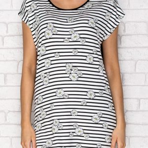 Striped t-shirt with daisy print