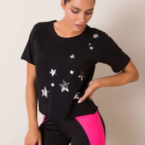 Black T-shirt Star FOR FITNESS