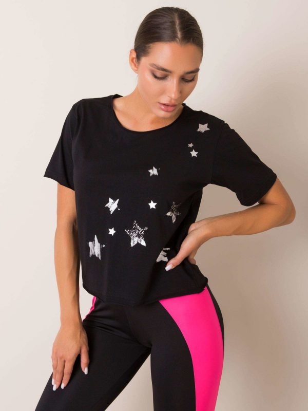 Black T-shirt Star FOR FITNESS